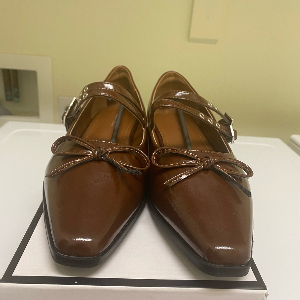 Brown  Flats with Mary Jane Strap